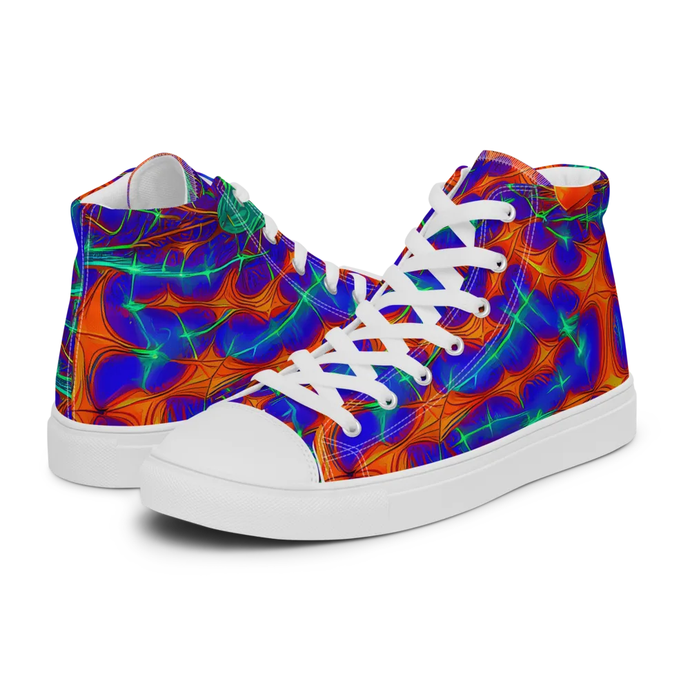 Nebula Tides on Women's High Top Canvas Shoes — Left