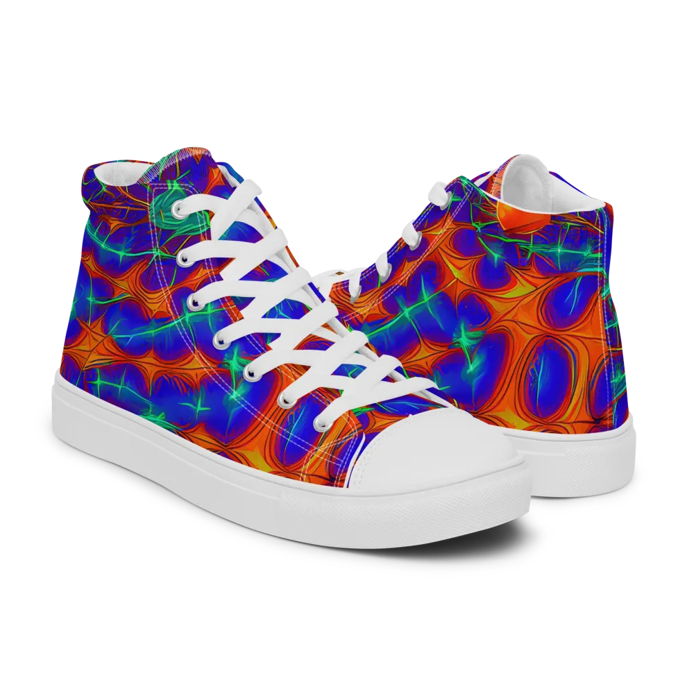 Nebula Tides on Women's High Top Canvas Shoes — Right