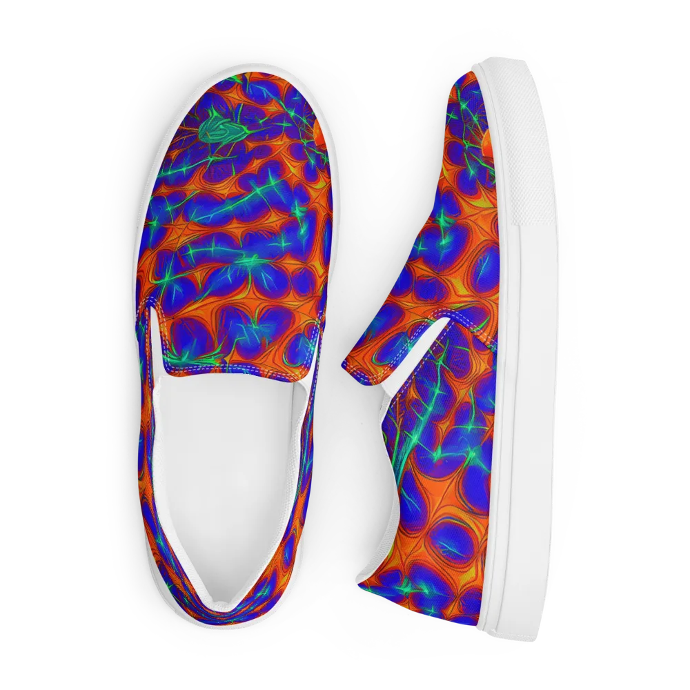 Nebula Tides on Men's Slip-On Canvas Shoes — Front