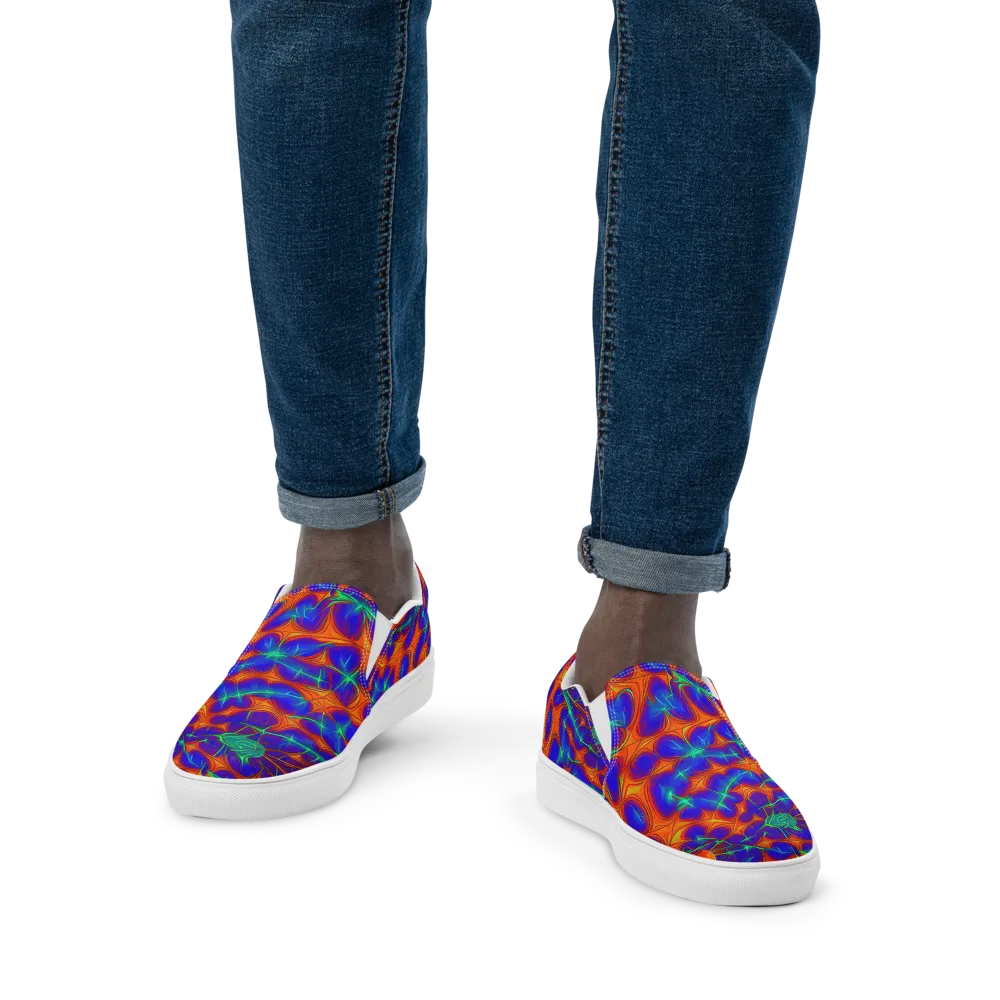 Nebula Tides on Men's Slip-On Canvas Shoes — Front