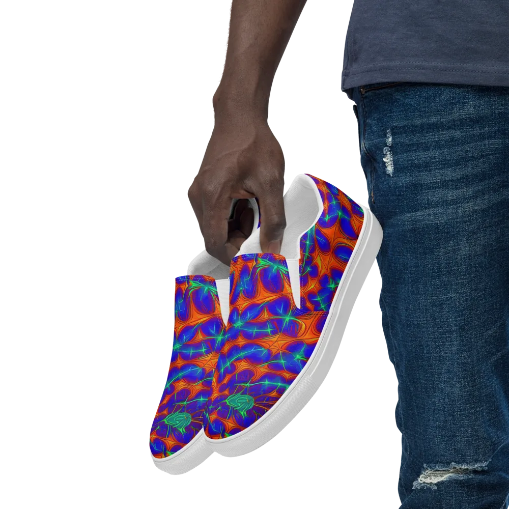 Nebula Tides on Men's Slip-On Canvas Shoes — Left Front