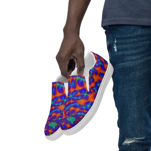 Nebula Tides on a Men's Slip-On Canvas Shoes