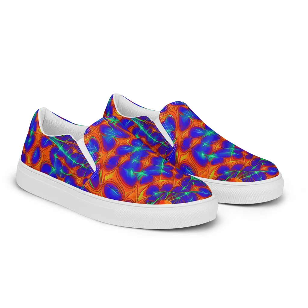 Nebula Tides on Women's Slip-On Canvas Shoes — Right Front