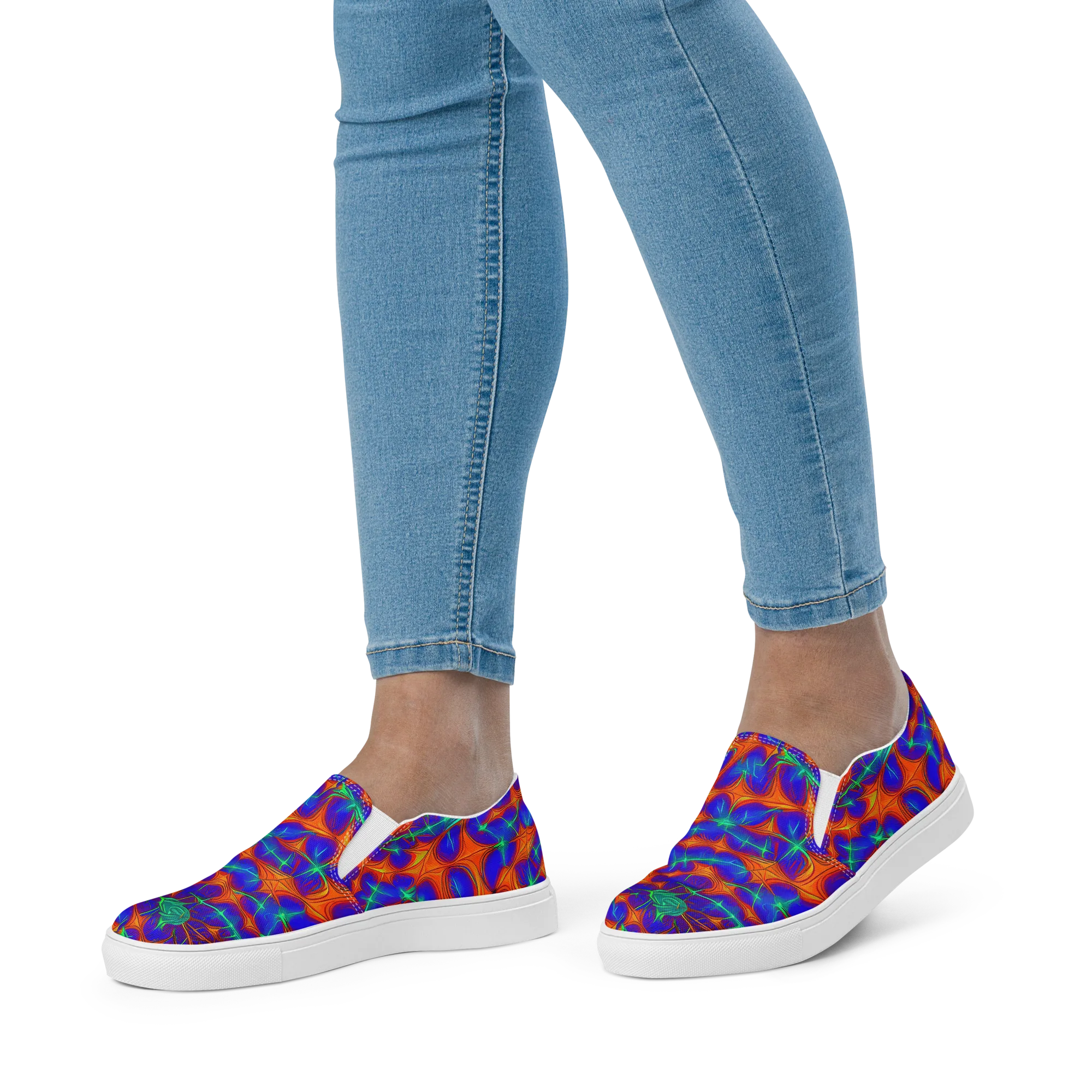 Nebula Tides on Women's Slip-On Canvas Shoes — Front