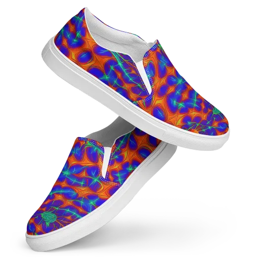 Nebula Tides on a Women's Slip-On Canvas Shoes