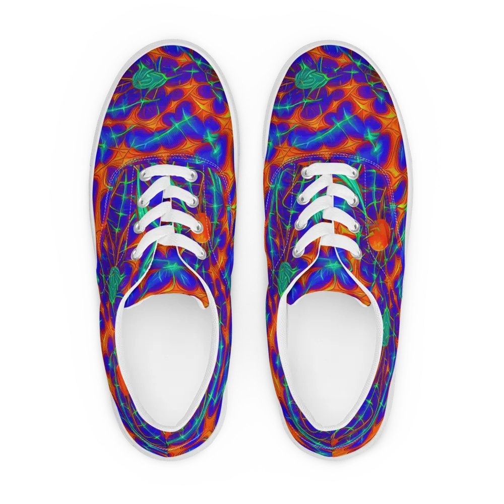 Nebula Tides on Men's Lace-Up Canvas Shoes — Front