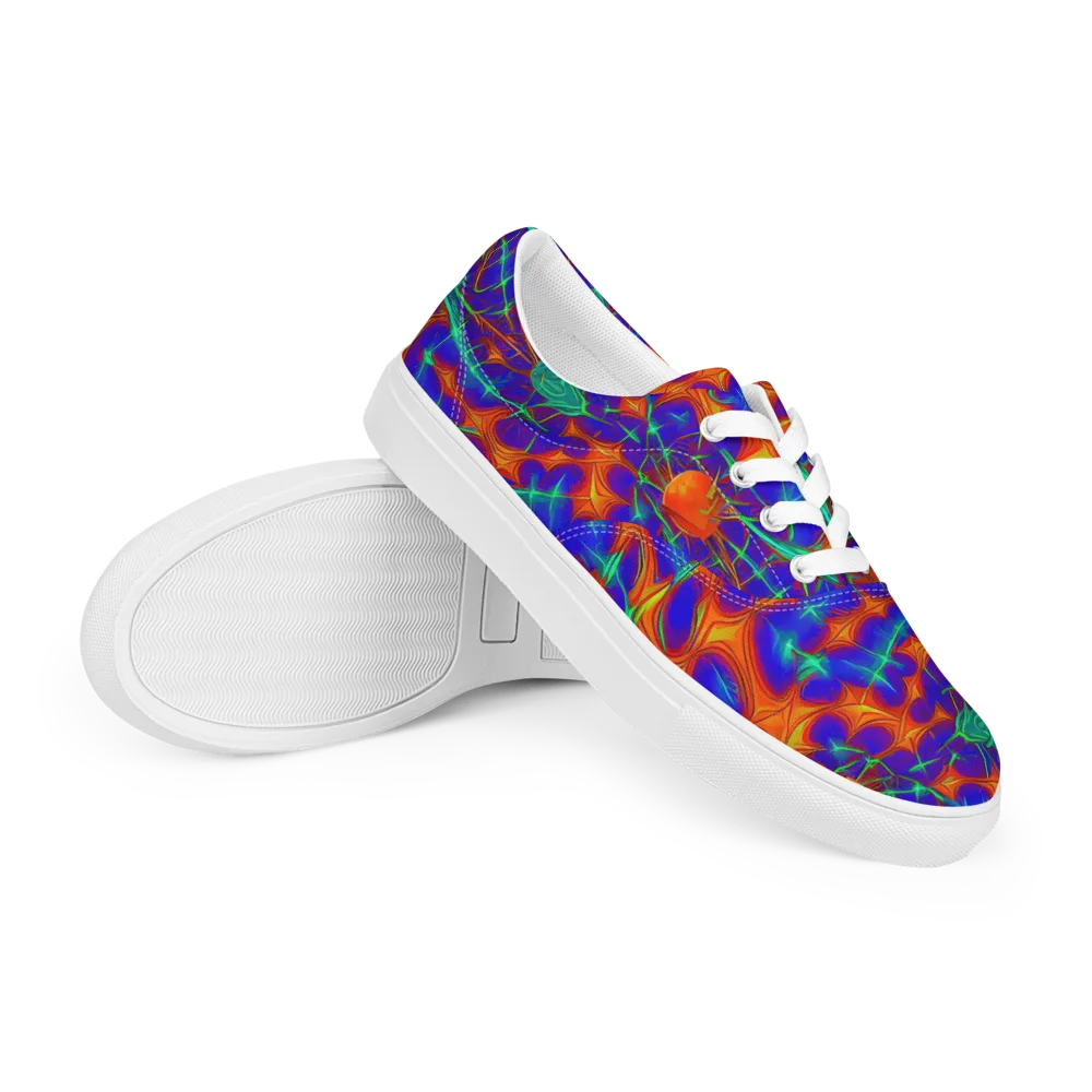 Nebula Tides on Men's Lace-Up Canvas Shoes — Right Front