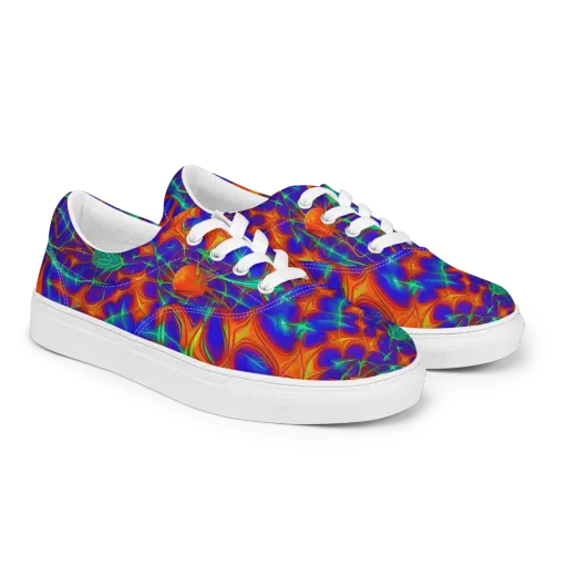 Nebula Tides on a Men's Lace-Up Canvas Shoes