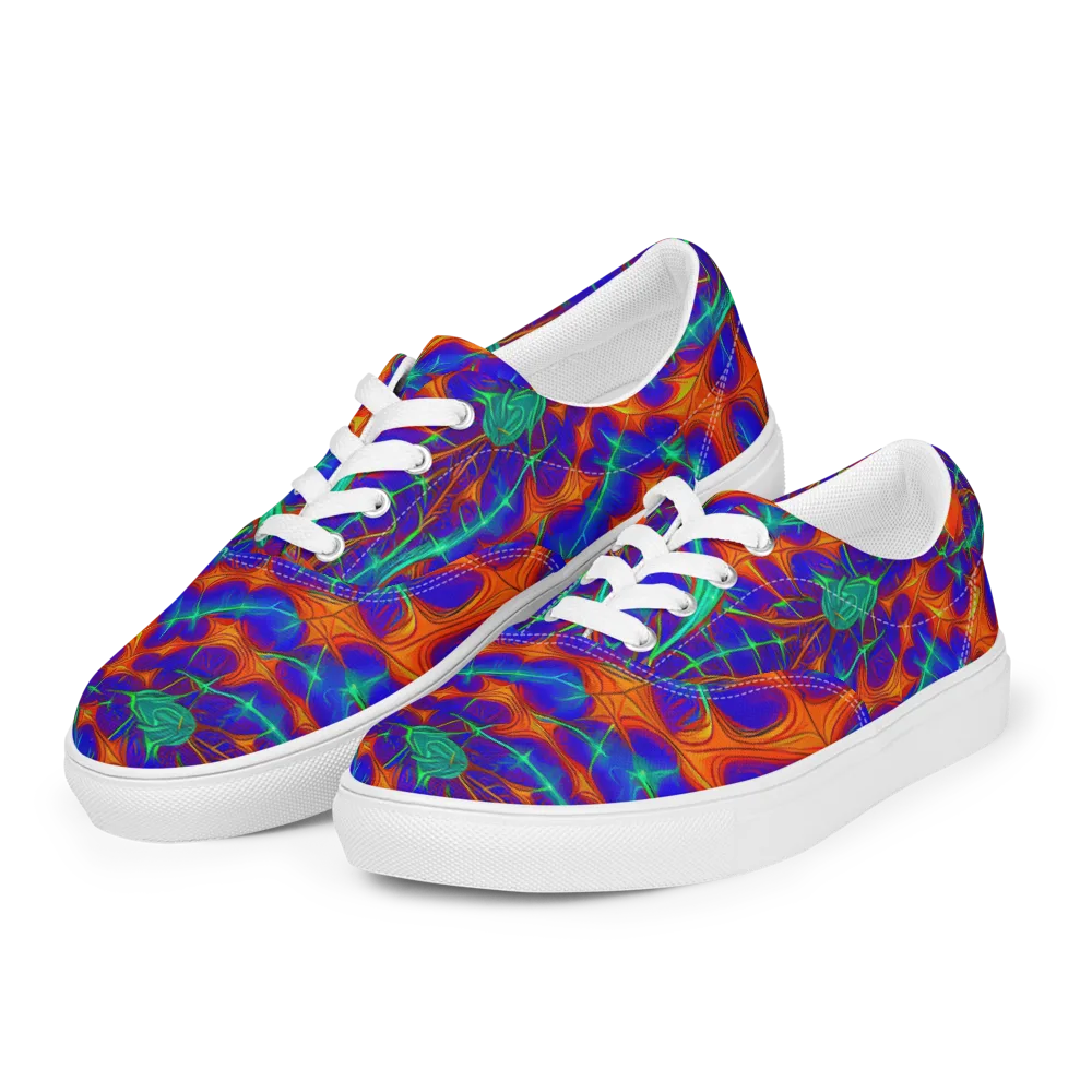 Nebula Tides on Men's Lace-Up Canvas Shoes — Left Front