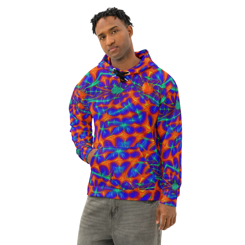 Nebula Tides on Cotton Hoodie — Left Front