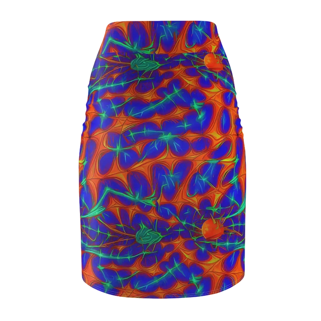 Nebula Tides on Pencil Skirt — Back
