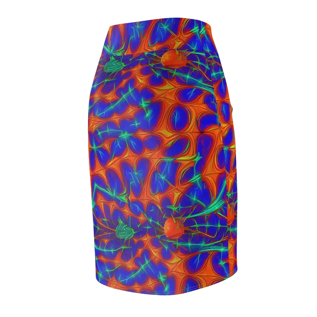 Nebula Tides on Pencil Skirt — Back Side