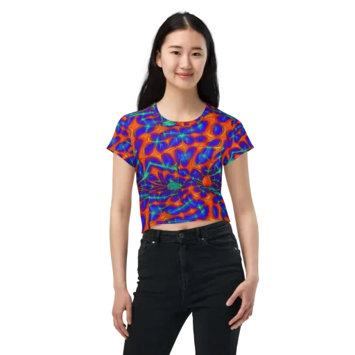 Nebula Tides on a Crop Tee