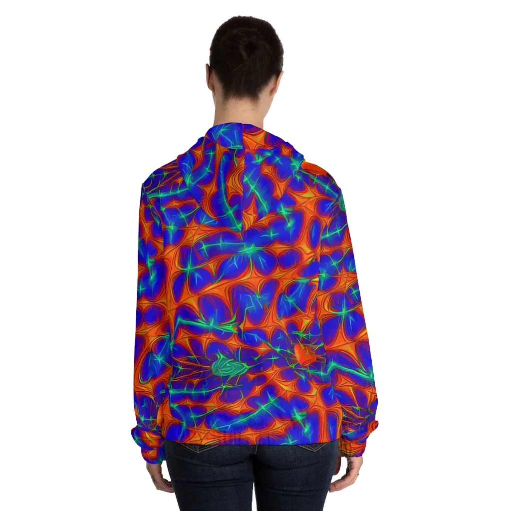 Nebula Tides on Women's Full-Zip Hoodie — Back On Person