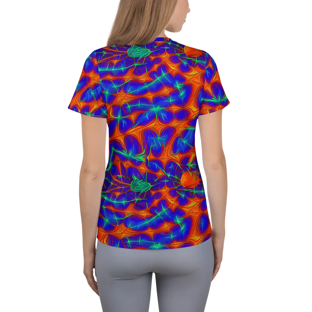 Nebula Tides on Women's Athletic T-Shirt — Back