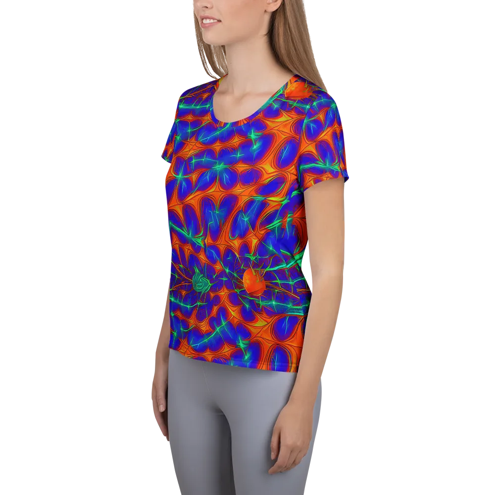 Nebula Tides on Women's Athletic T-Shirt — Left