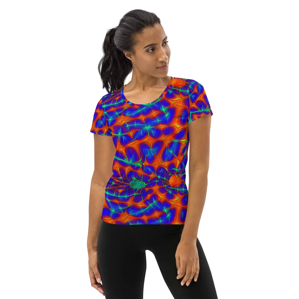 Nebula Tides on Women's Athletic T-Shirt — Front