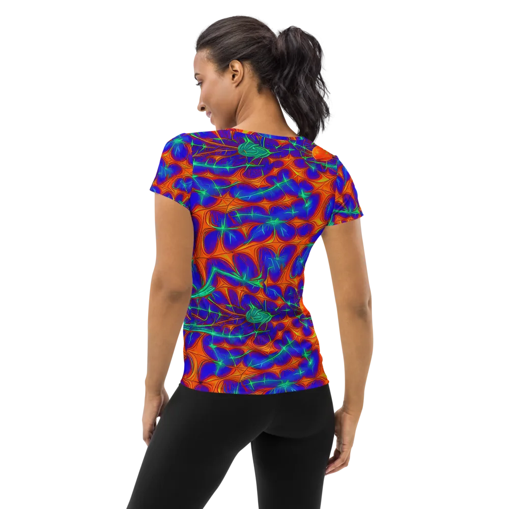 Nebula Tides on Women's Athletic T-Shirt — Back