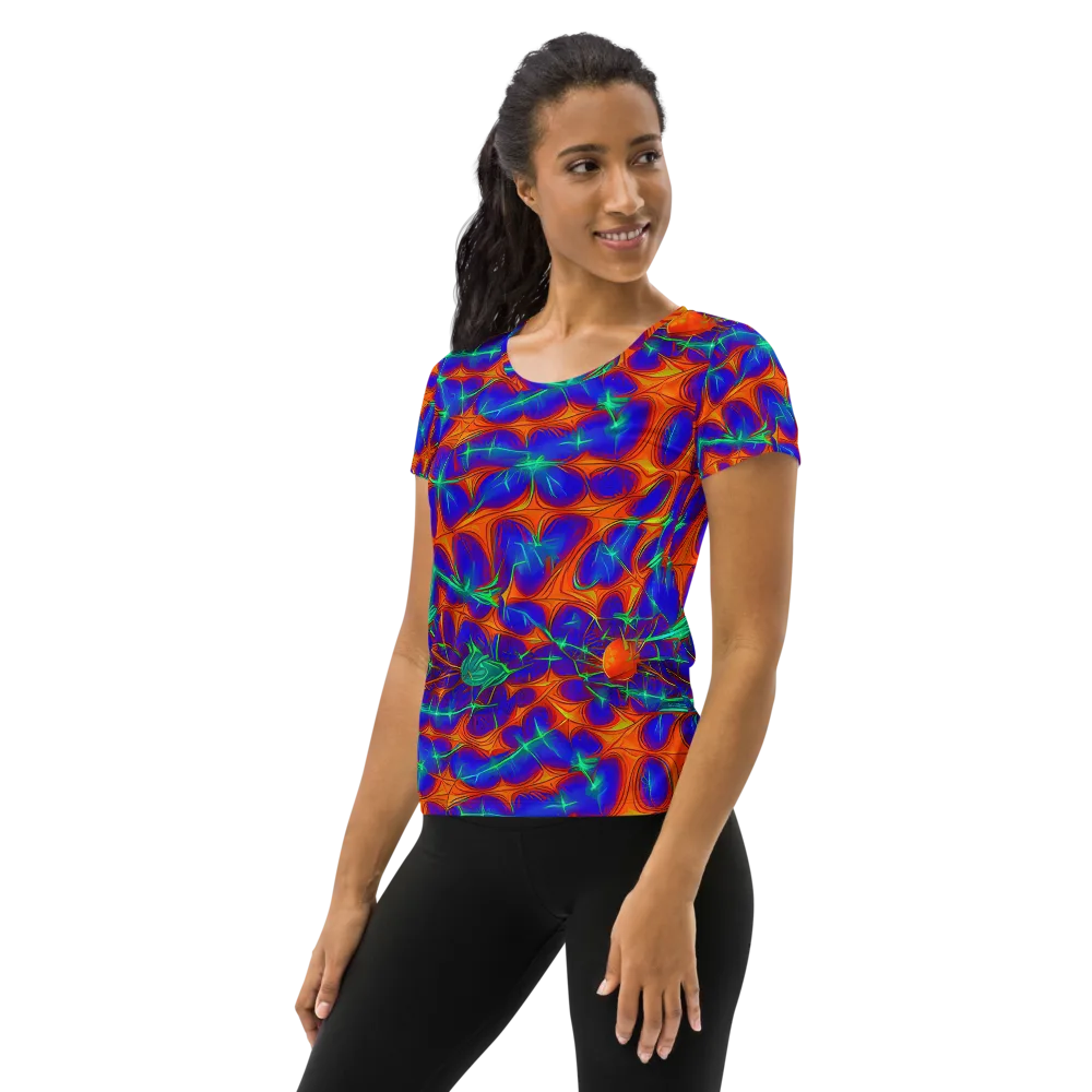 Nebula Tides on Women's Athletic T-Shirt — Left