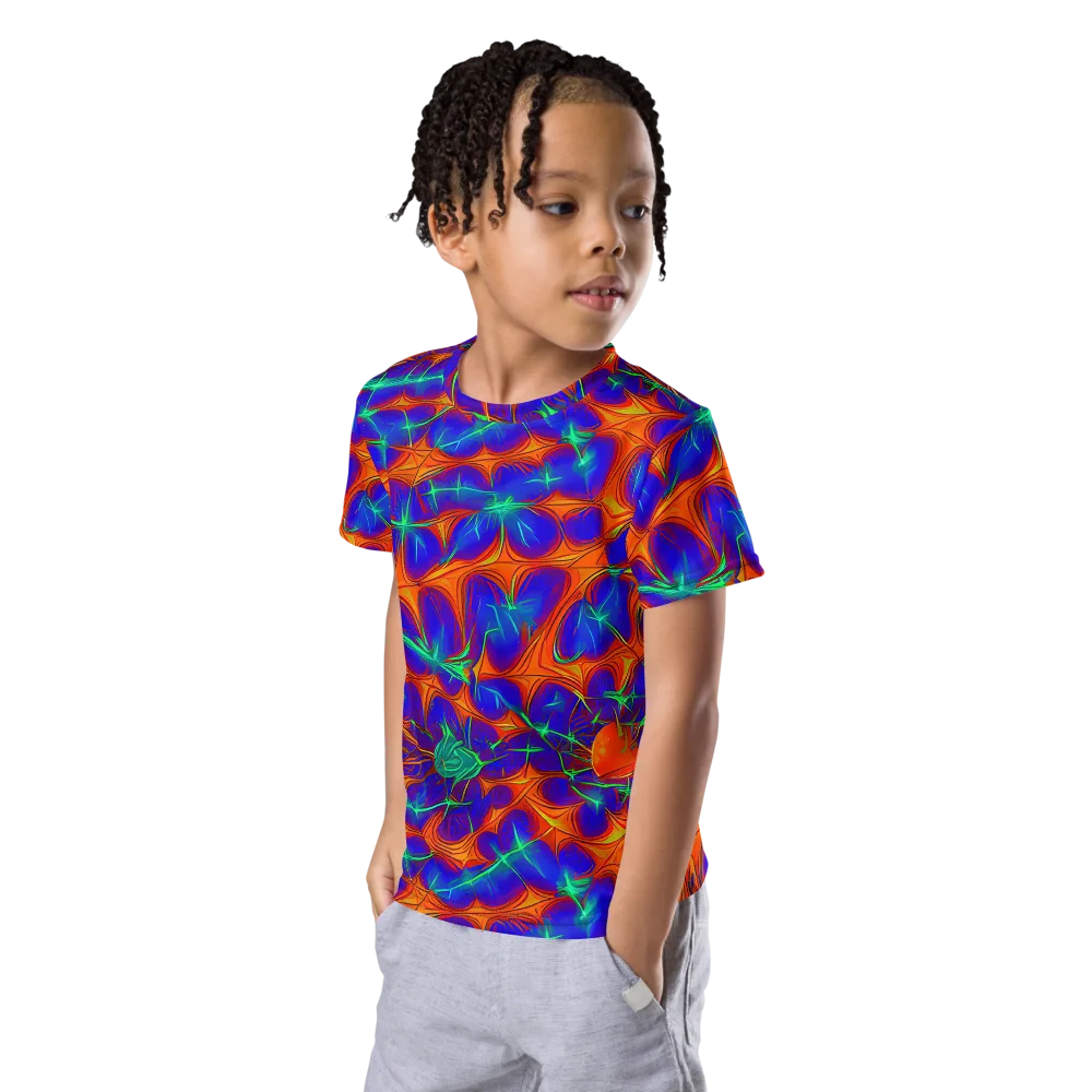 Nebula Tides on Kids Crew Neck T-Shirt — Left Front