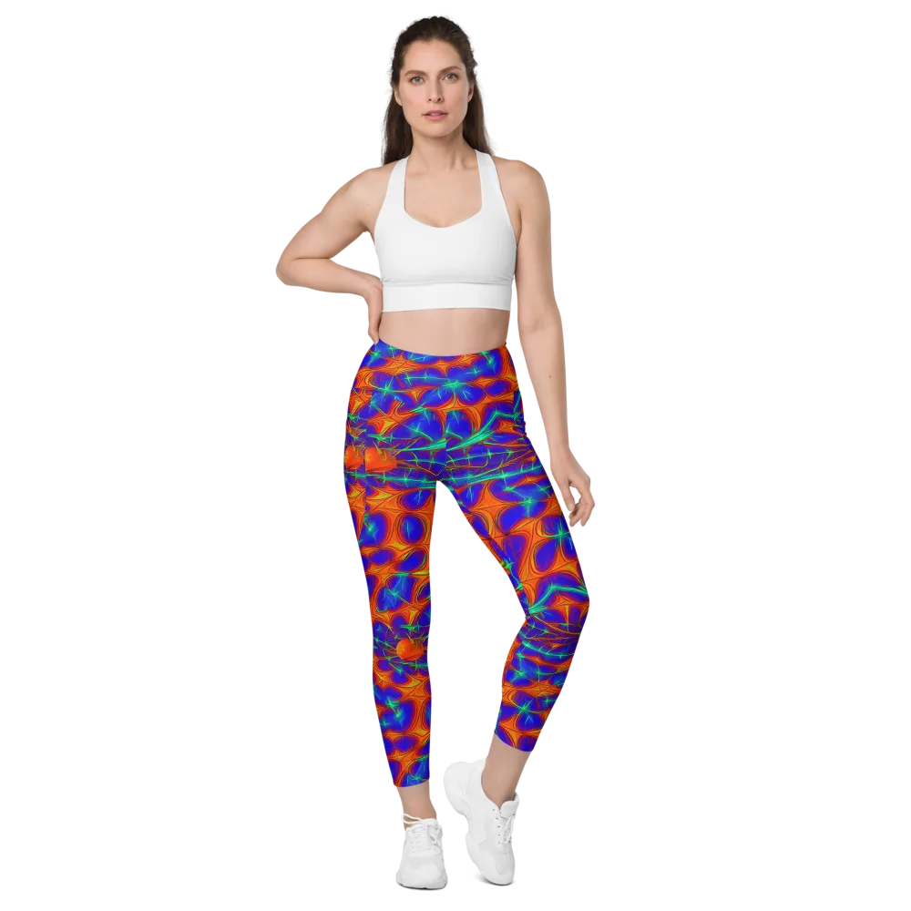 Nebula Tides on Leggings with Pockets — Front