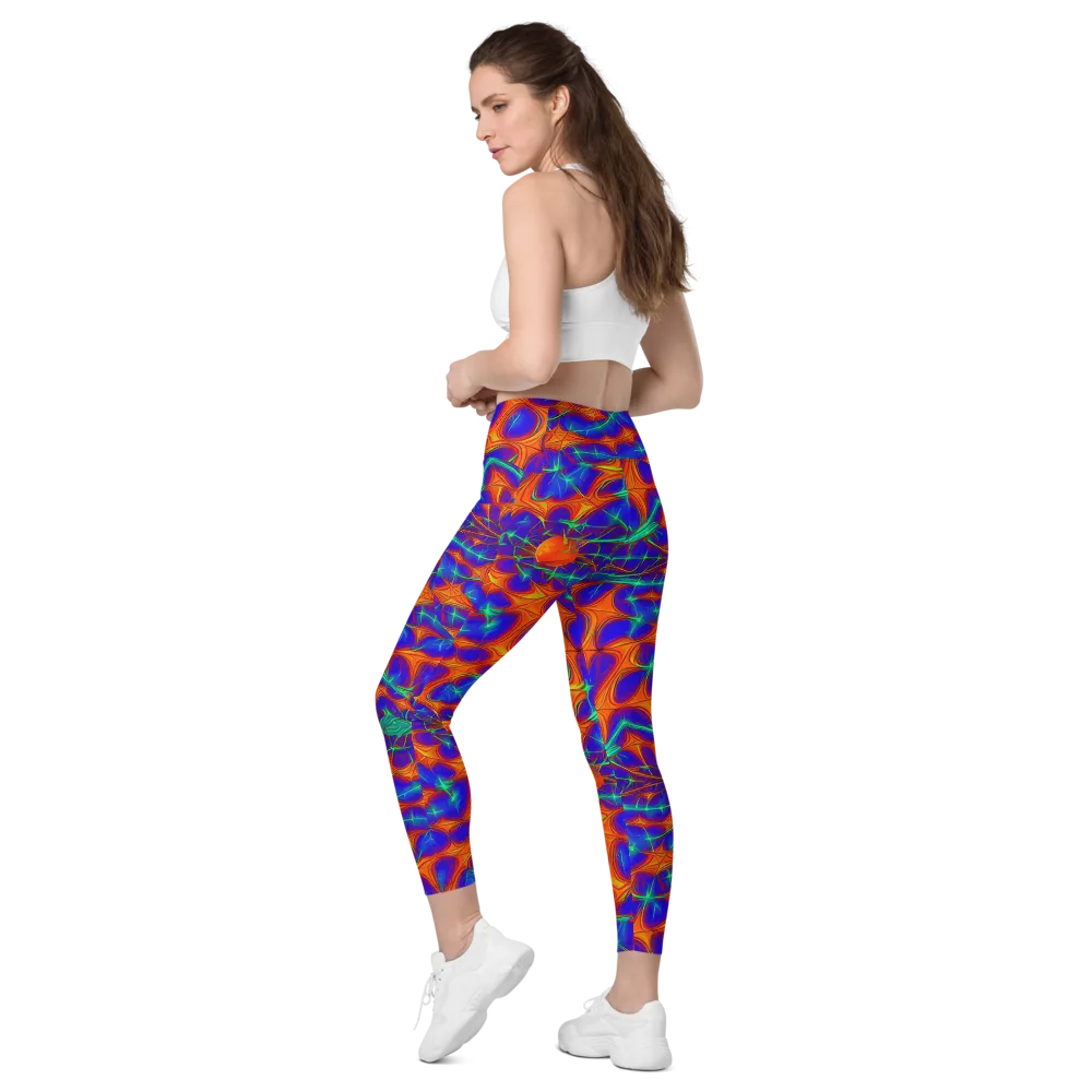 Nebula Tides on Leggings with Pockets — Left Back