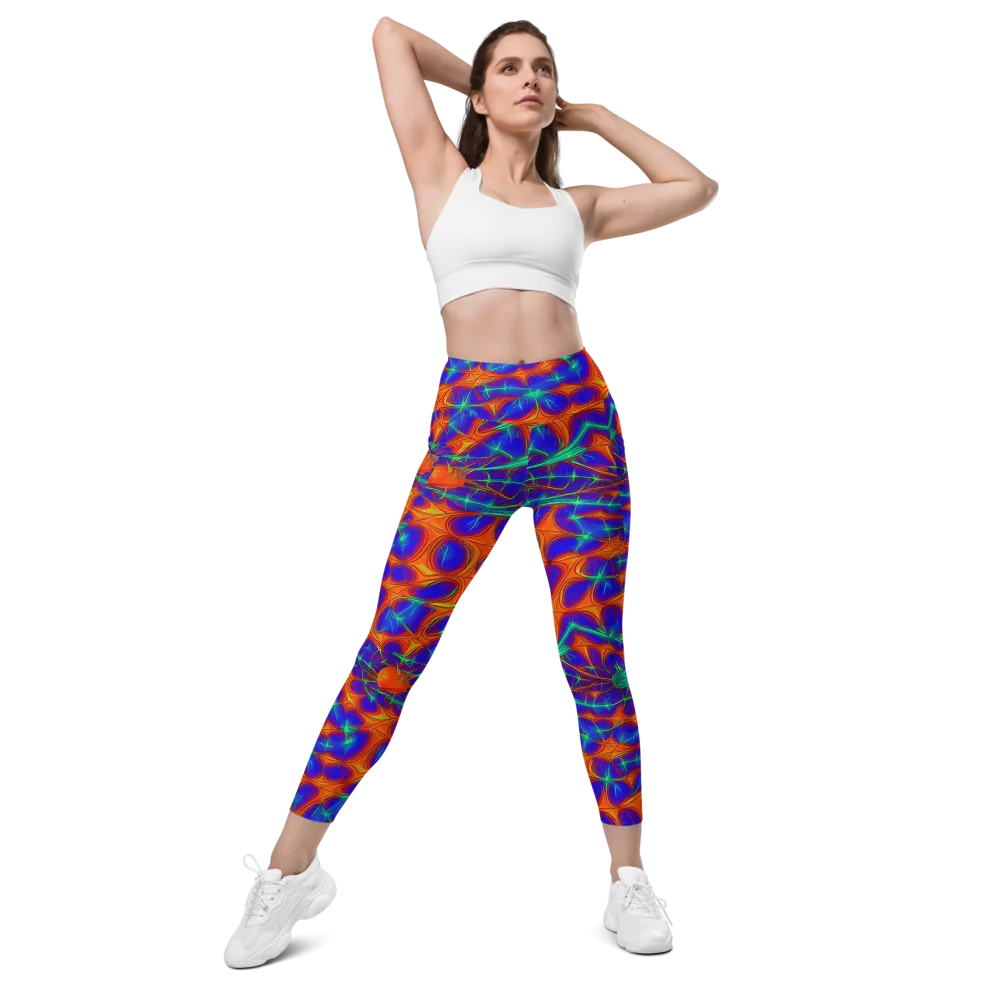 Nebula Tides on Leggings with Pockets — Front