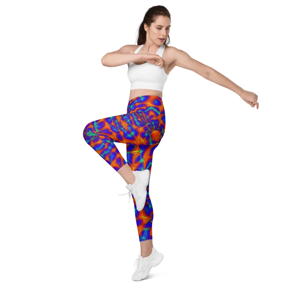Nebula Tides on Leggings with Pockets — Left Front