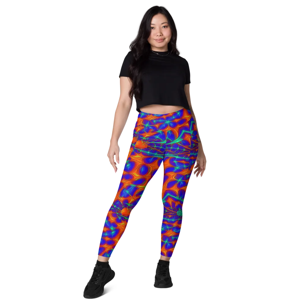 Nebula Tides on Leggings with Pockets — Front