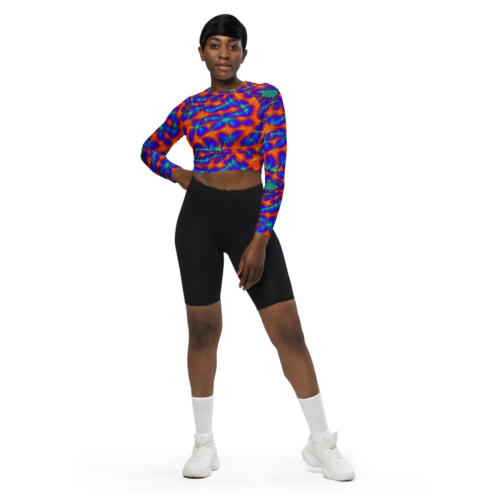 Nebula Tides on Long Sleeve Crop Top — Front
