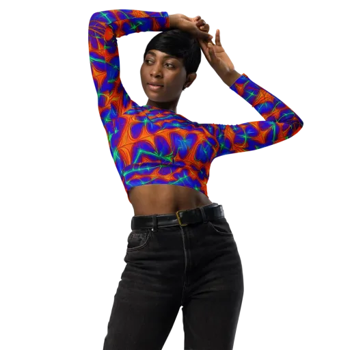Nebula Tides on a Long Sleeve Crop Top