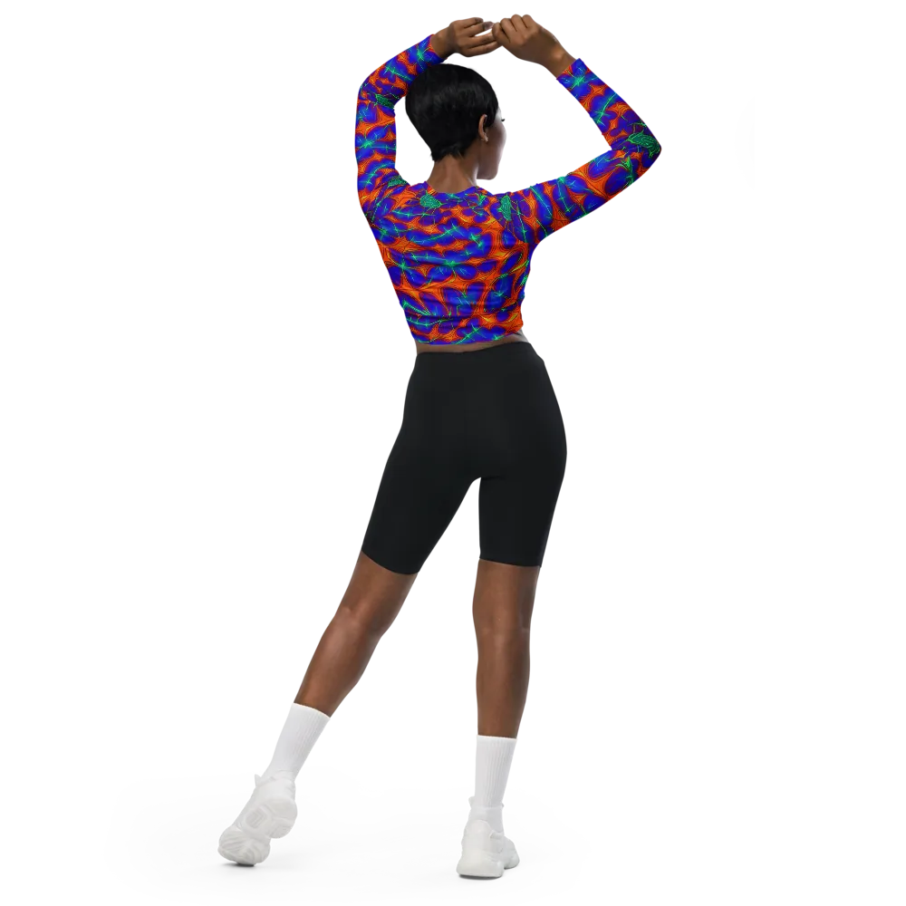 Nebula Tides on Long Sleeve Crop Top — Back