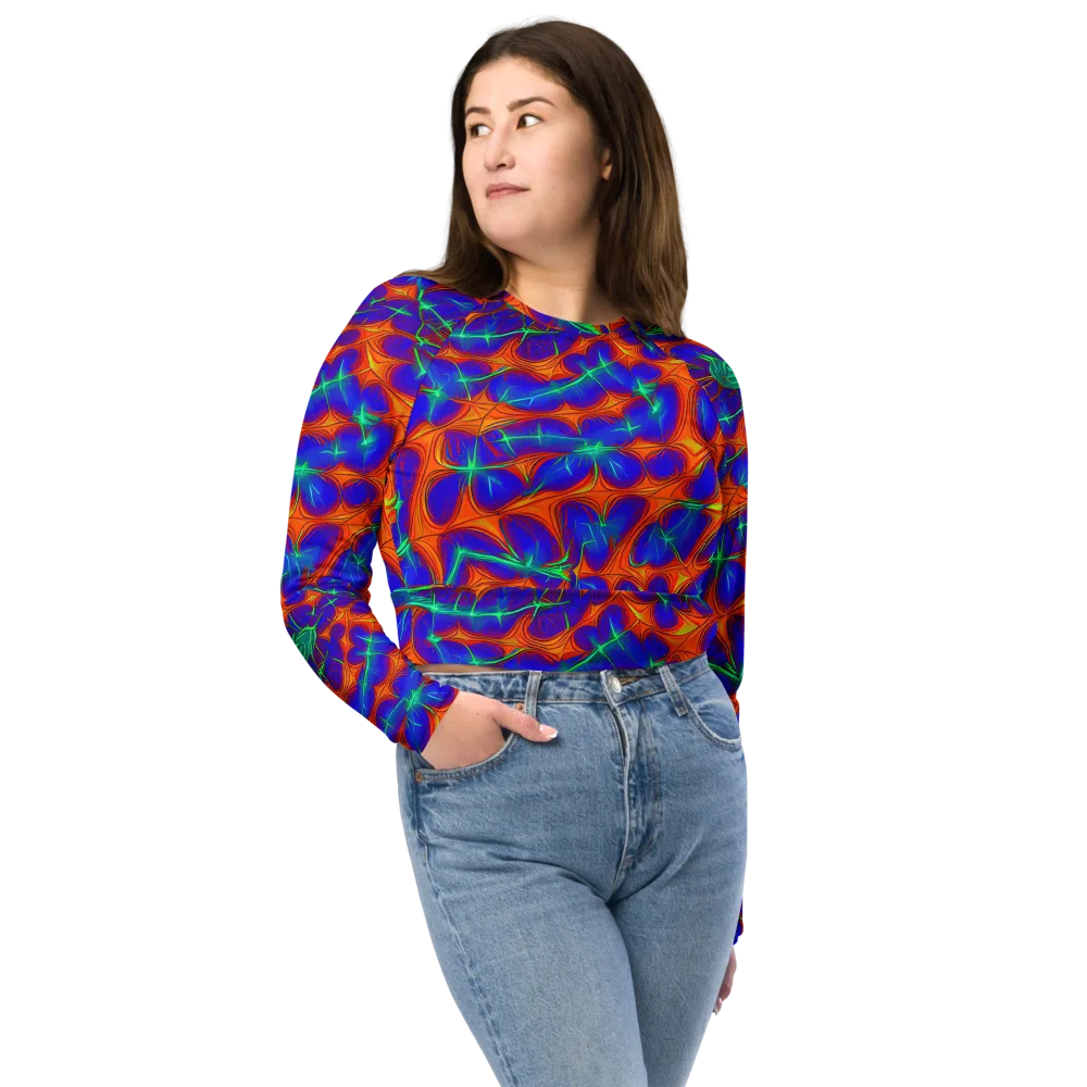 Nebula Tides on Long Sleeve Crop Top — Front