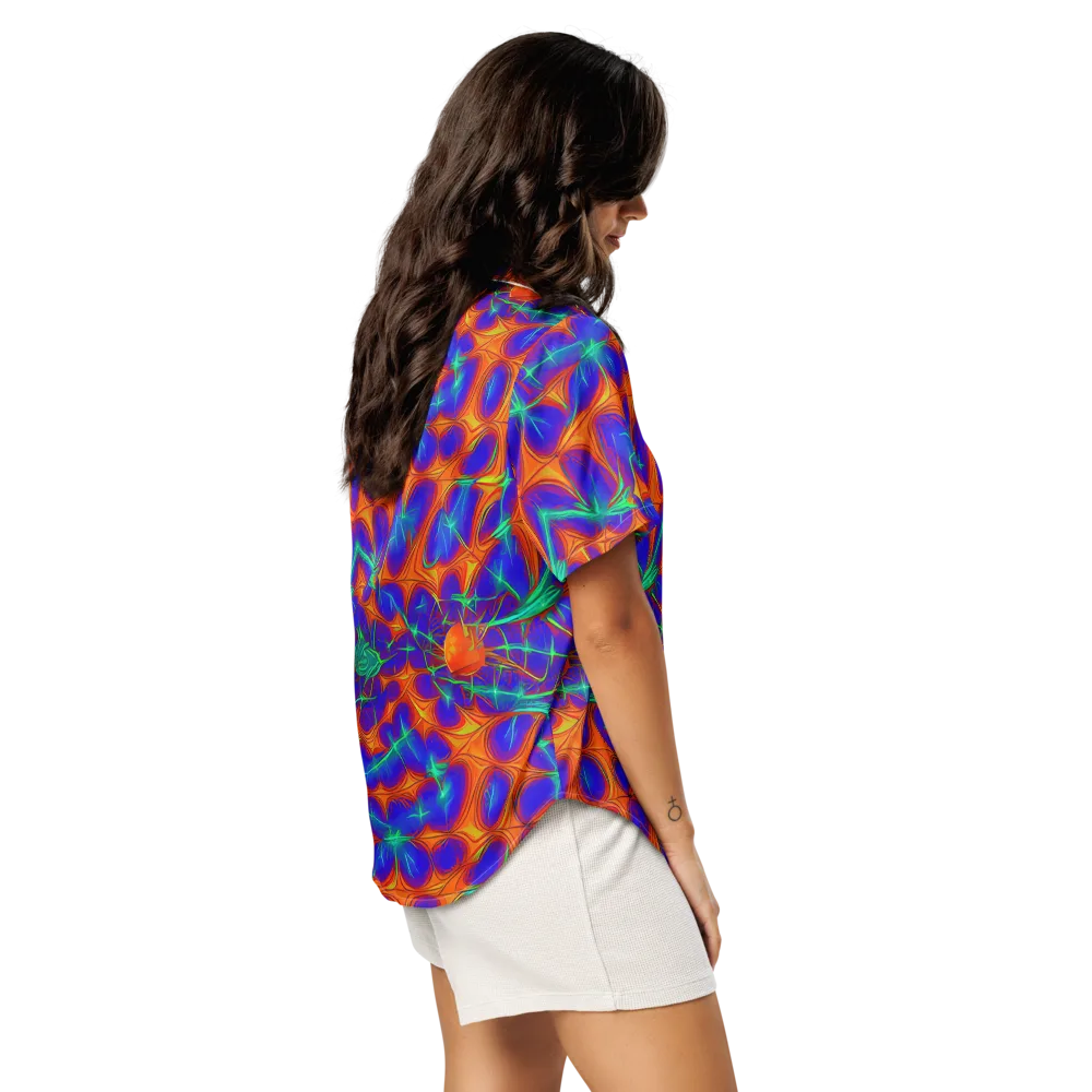 Nebula Tides on Women's Short Sleeve Pajama Top — Right Back