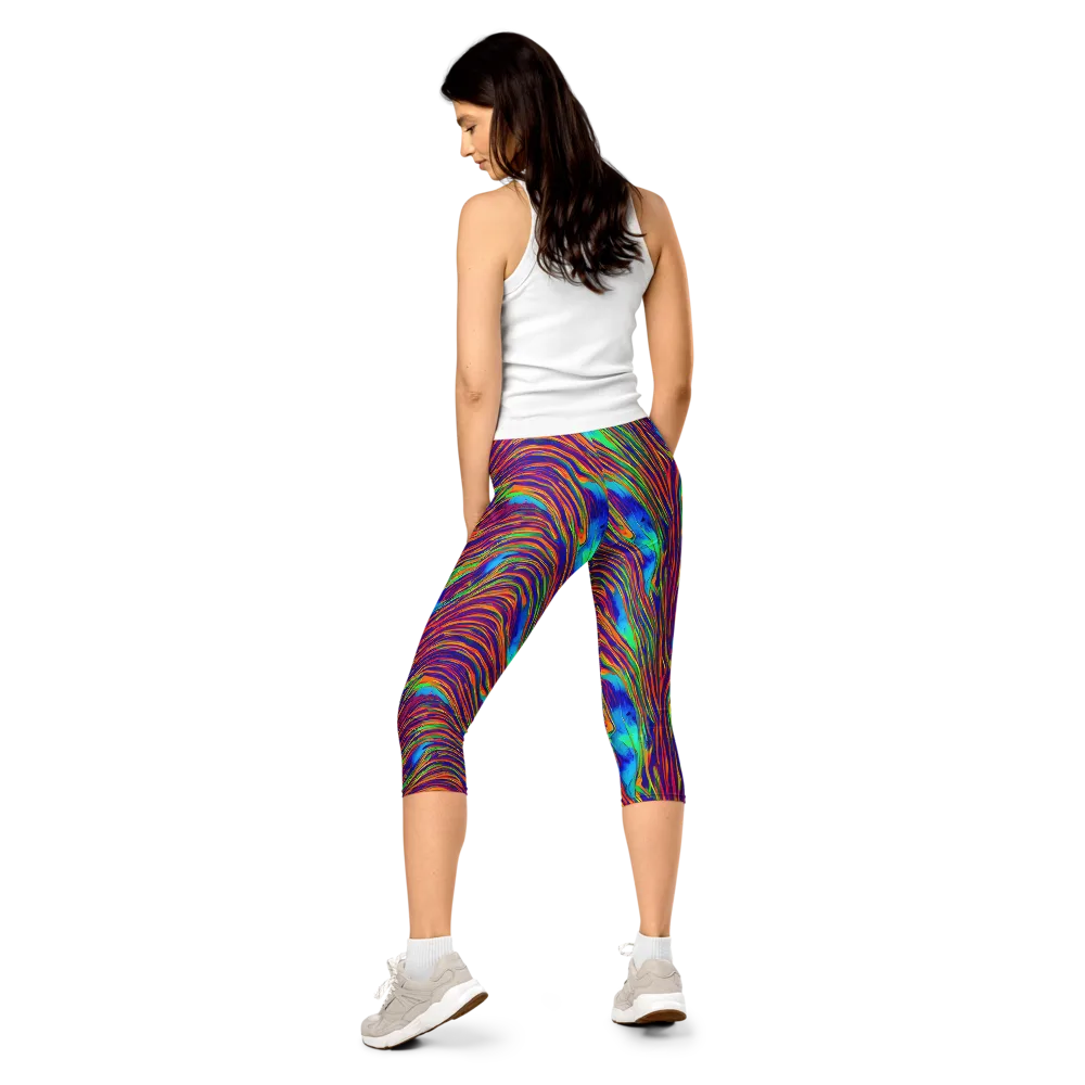 Lux Waves on Capri Leggings — Back