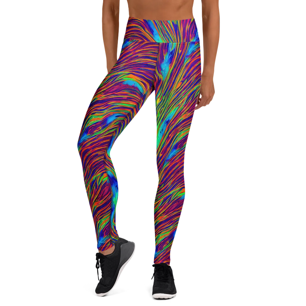 Lux Waves on Yoga Leggings — Front