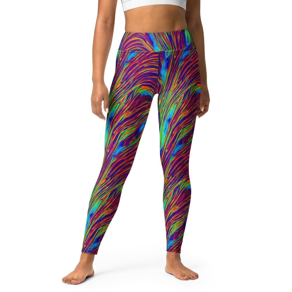 Lux Waves on Yoga Leggings — Front