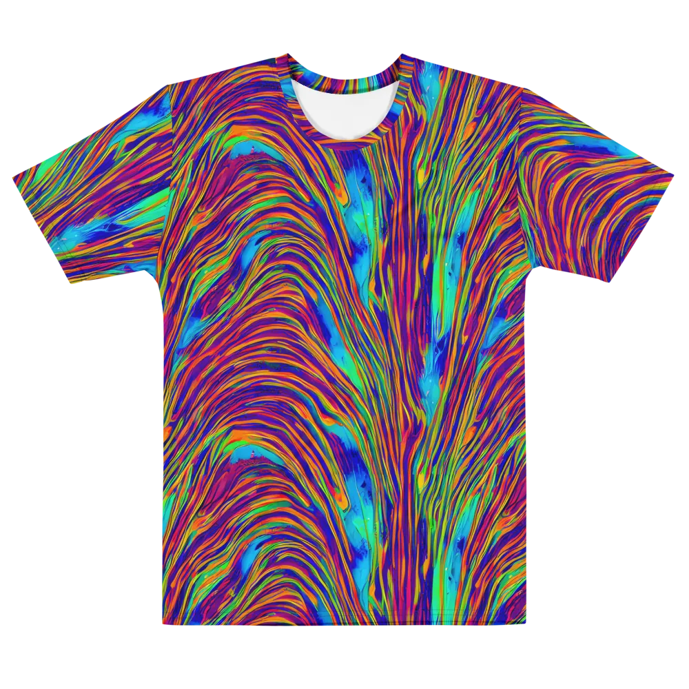 Lux Waves on Men's Cotton Crew Neck T-Shirt — Front
