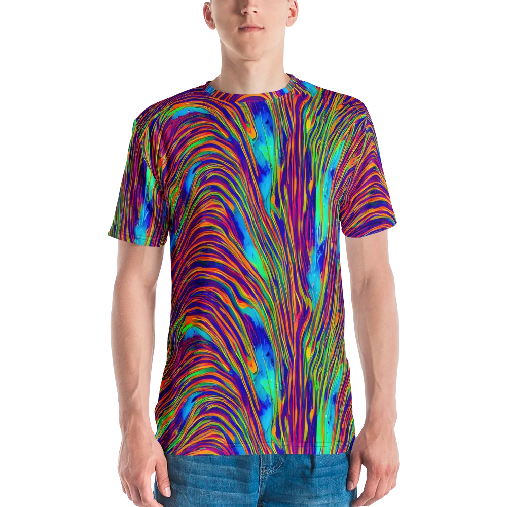 Lux Waves on Men's Crew Neck T-Shirt — Front
