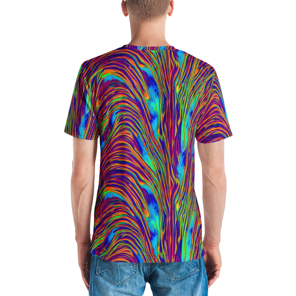 Lux Waves on Men's Crew Neck T-Shirt — Back
