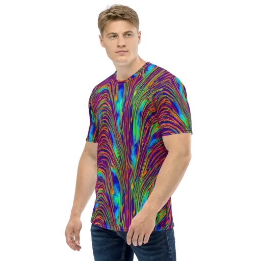 Lux Waves on a Men's Crew Neck T-Shirt