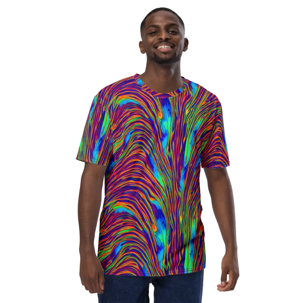Lux Waves on Men's Crew Neck T-Shirt — Front