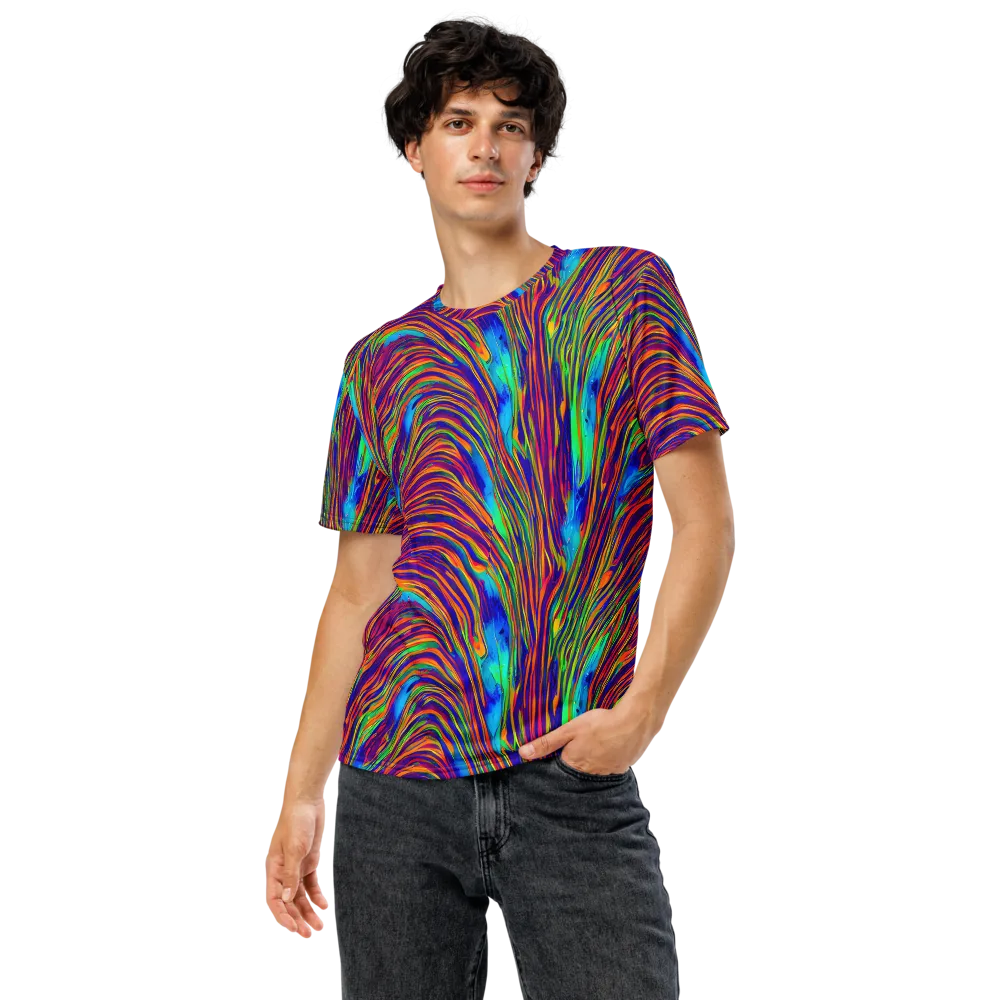 Lux Waves on Men's Crew Neck T-Shirt — Front