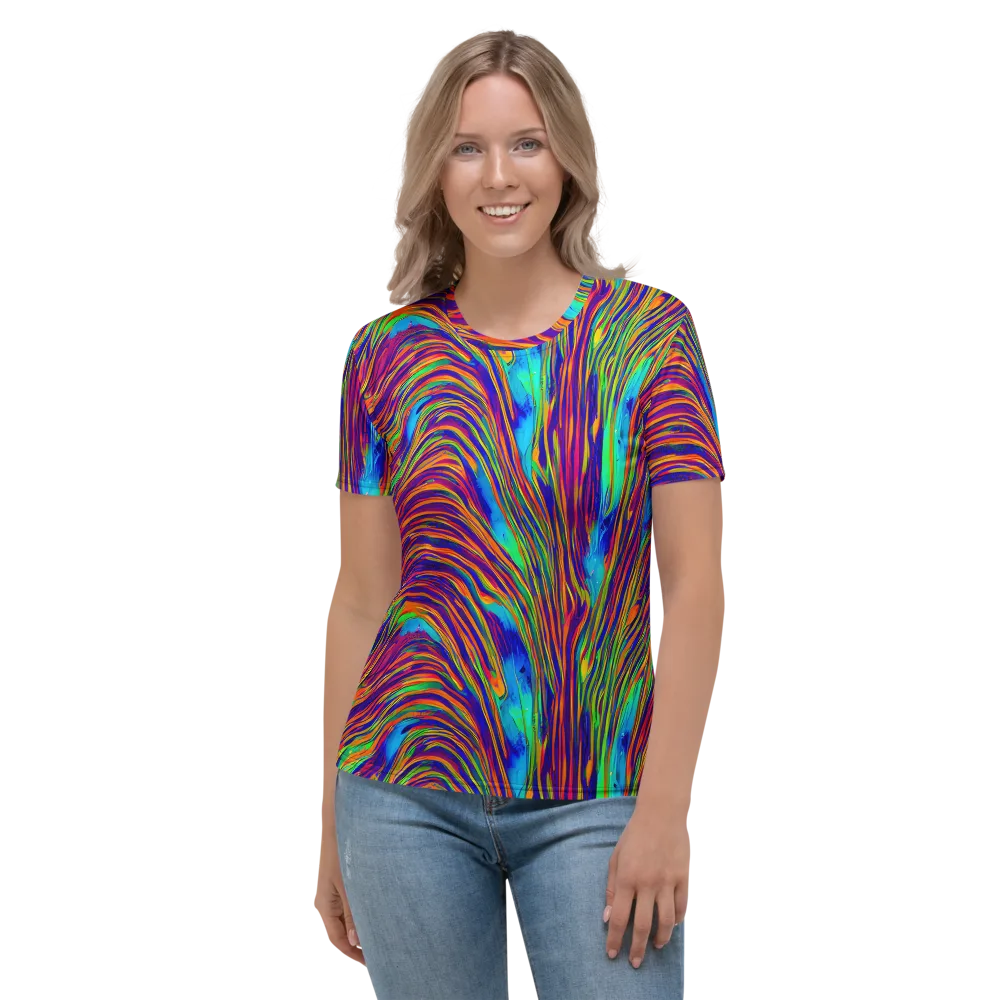 Lux Waves on Women's Crew Neck T-Shirt — Front