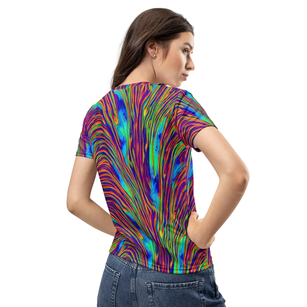 Lux Waves on Women's Crew Neck T-Shirt — Back