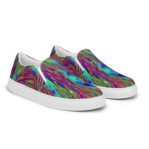 Lux Waves on a Men's Slip-On Canvas Shoes