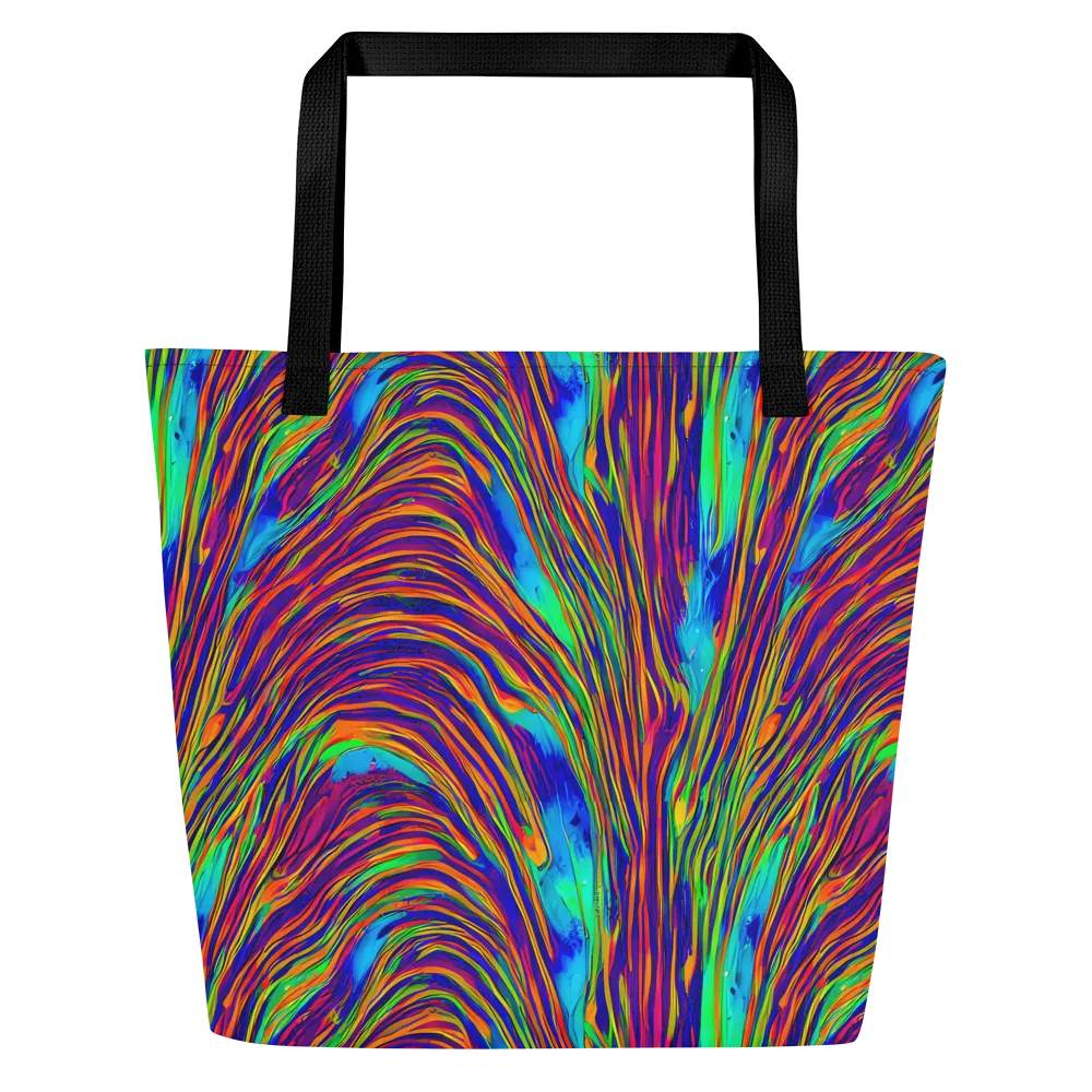 Lux Waves on Large Tote Bag W/ Pocket — Front
