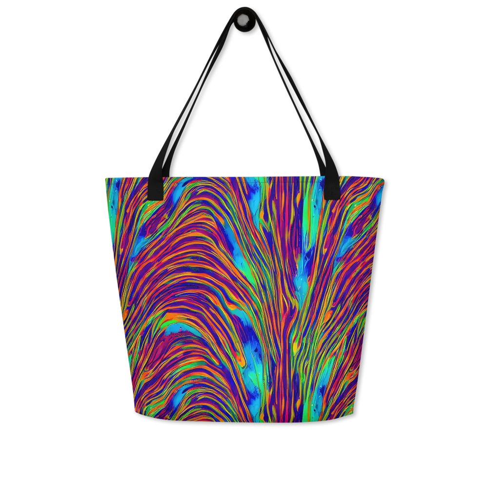 Lux Waves on Large Tote Bag W/ Pocket — Front