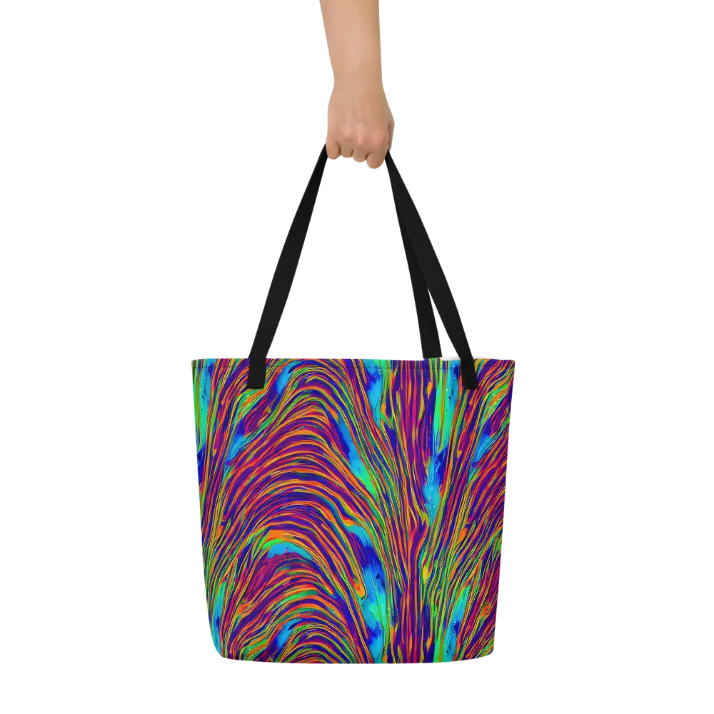 Lux Waves on Large Tote Bag W/ Pocket — Front