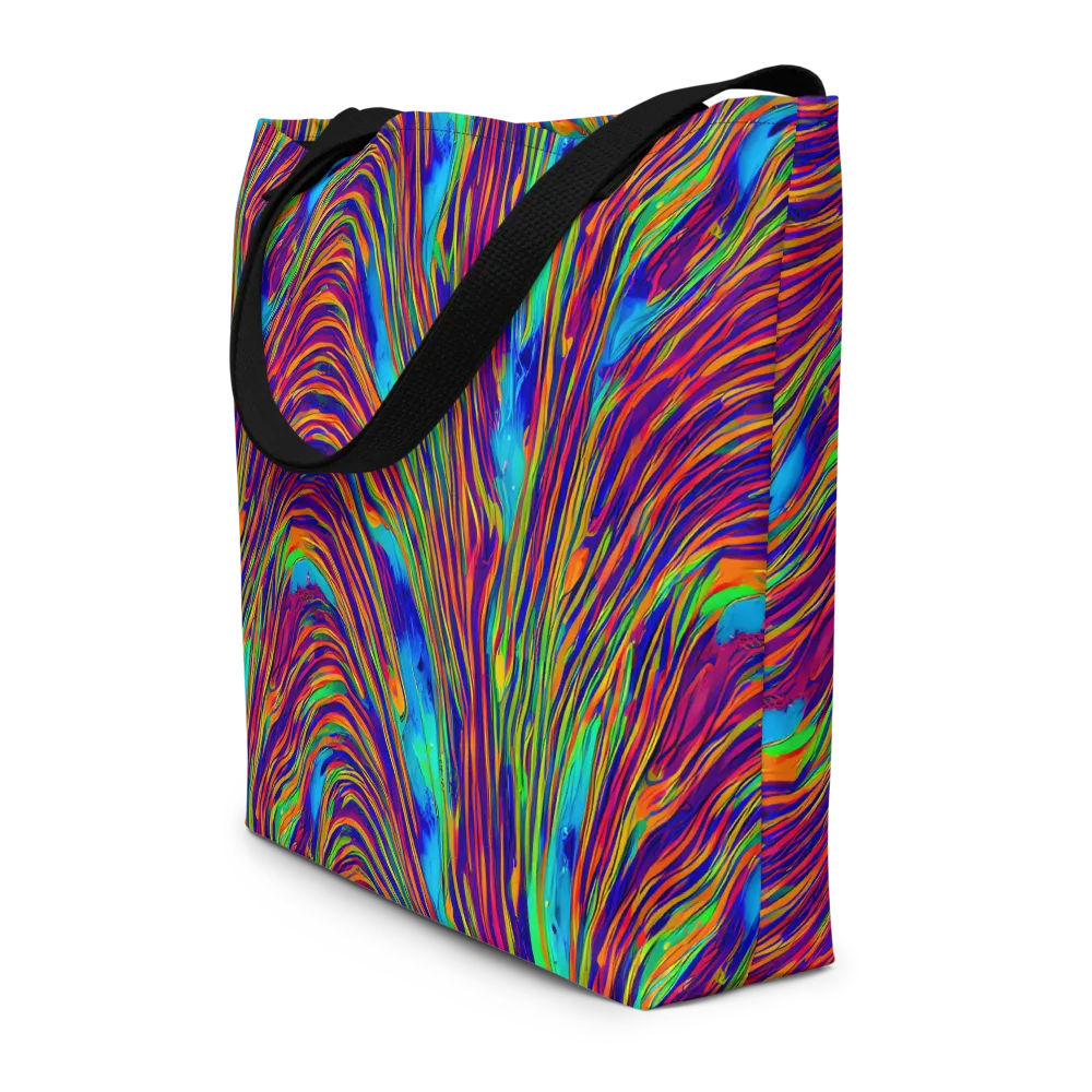 Lux Waves on Large Tote Bag W/ Pocket — Front
